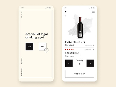 Wine App Concept alcohol beige colors design ecommerce luxury minimalism shopping ui design wine