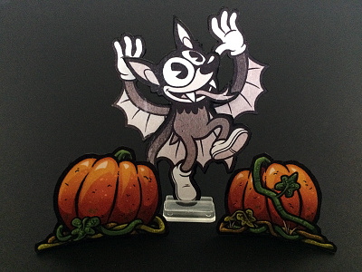 Happy Halloween bat cartoon cutout figure halloween happyhalloween pumpkin spooky standee toon vampire