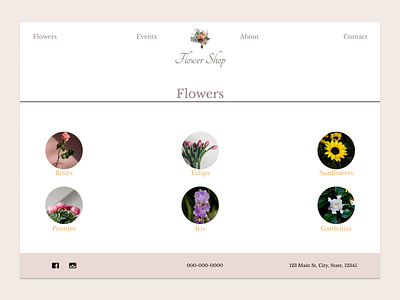 Florist Theme Menu Navigation design simple ui