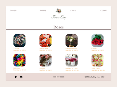 Florist Theme Product Menu