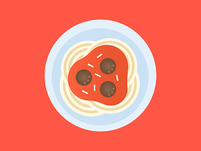 Spaghetti and Meatballs cheese dinner flat design food icons marinara meatballs minimal noodles pasta sauce spaghetti