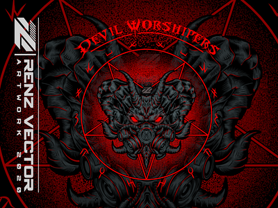 DEVIL WORSHIPERS apparel apparel design baphometillustration clothdesign clothing dark dark art dark illustration devil illustration pentagram satanic t shirt illustration tragic design