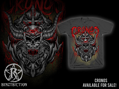 CRONOS T-Shirt Design apparel brand identity clothdesign clothing dark art demon demon illustration demonic devl digitalart illustration king devil merchandise skull vector