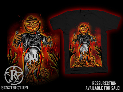 Ressurection Halloween T-shirt Design for sale apparel blood clothdesign death halloween halloween carnival halloween costums halloween party horror illustration merchandise ressurection thriller thriller art