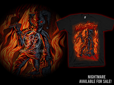 Nightmare T-shirt Design apparel clothdesign clothing dark art devil halloween party horror illustration merchandise vector