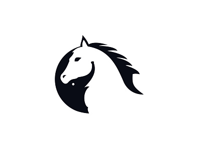 Negative Space Horse animal beautiful black business company concept creative design emblem head horse icon illustration mammal mascot modern mustang negative space simple space