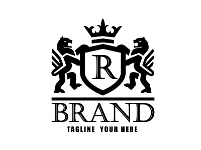 Royal Lion Heraldic animal branding business creative design emblem icon logo royal vector