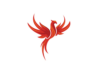 Phoenix Logo bird firebird graphic design luxury mhytology red