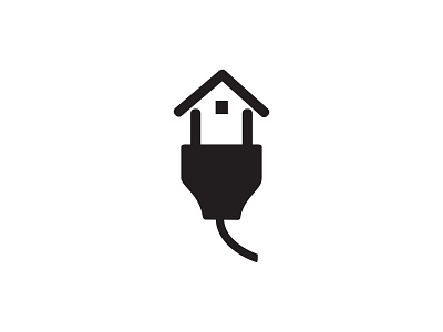 Plug Home architecture building cable construction electrical electricity energy estate home house light logo modern plug property silhouette socket technology vector voltage