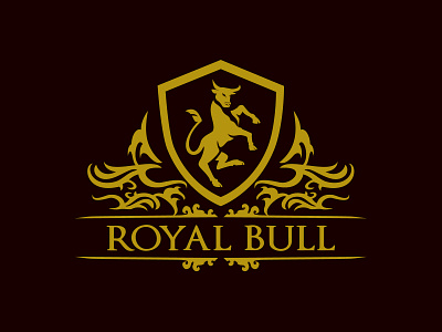 (For Sale) Royal Bull Heraldic Logos animal badge bull crest design element emblem graphic heraldic heraldry illustration insignia isolated logo mascot old royal symbol vector vintage