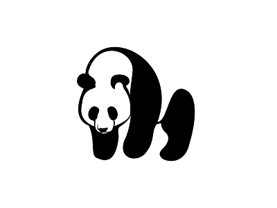 Panda animal art background bear black cartoon character cute design graphic icon illustration isolated logo nature panda silhouette style white wildlife