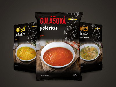 Instant soup package design design food instant minimal package design packaging print sachet soup