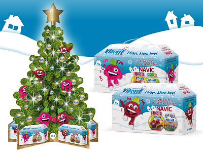 TEVA 2018 Christmas POS childrens illustration christmas christmas tree design health illustration package design packaging vector