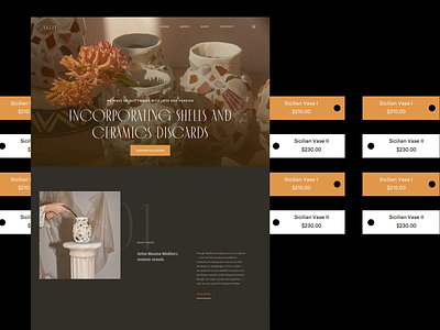 Vazze Website ceramics ecommerce ecommerce design homepage layout minimal minimalist modern photography typography vase web design website whitespace