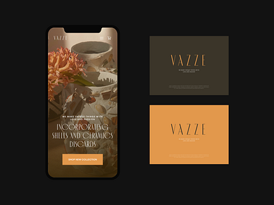 Vazze Website Mobile and Logo ecommerce elegant layout logo logotype minimal mobile mobile app mobile design modern typeface typography web design whitespace