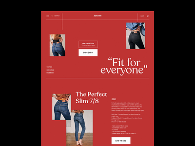 Jeanys eCommerce Website ecommerce ecommerce design editorial fashion jeans layout minimal modern photography typography website whitespace