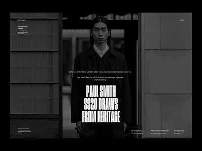Paul Smith Editorial Presentation black and white editorial editorial design fashion hypebeast layout minimal modern photography presentation presentation design typeface typography whitespace