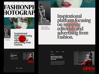 Fashion Website Homepage blog editorial editorial design fashion fashion brand layout minimal minimalist modern photography serif typography web design website