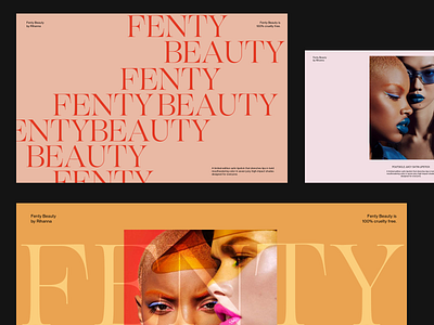 Fenty Beauty Editorial Presentation beauty product editorial editorial design fashion fenty fentybeauty layout minimal minimalist modern photography serif typography