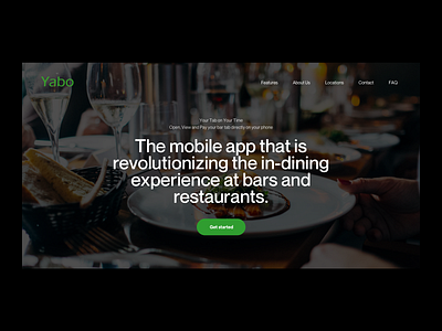 Yabotime Header bars dining layout minimal mobile app modern payment payment app photography restaurant restourant typography web design website