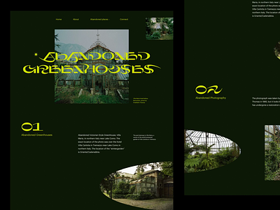 Abandoned Greenhouses Website abandoned greenhouse layout minimal modern photography type art typeface typography web design website whitespace