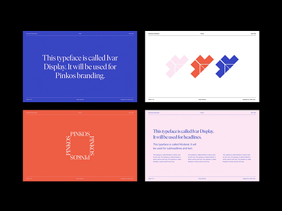 Pinkos Visual Identity Presentation brand design brandbook branding branding design layout logo design minimal minimalist modern presentation presentation design typography visual design visual identity wordmark wordmark logo