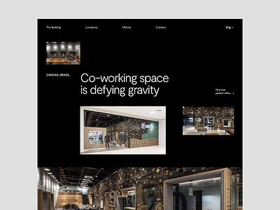 Co-working space Website Header coworker coworking coworking space header layout minimal minimalist modern office design office space office website photography typography web design whitespace