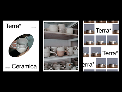 Terra Ceramica ceramic ceramics cups editorial editorial design layout minimal minimalist modern photography poster a day poster art poster design typography