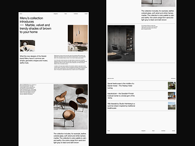 MENU Website architect architecture blog blog page design furniture graphicdesign header layout minimal minimalist modern photography typography web design website whitespace