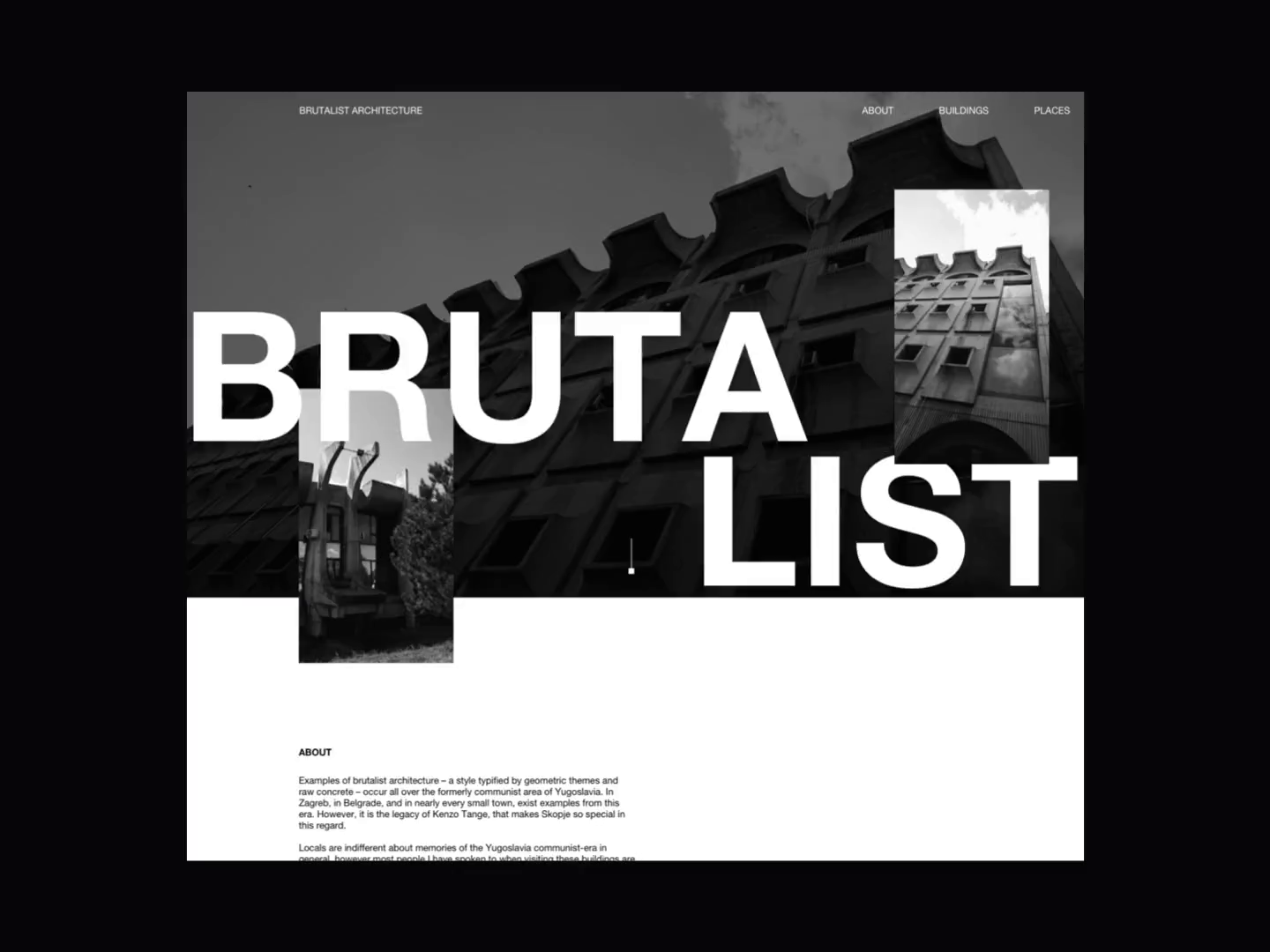 Brutalist Architecture Personal Portfolio by Andrea Jelić on Dribbble