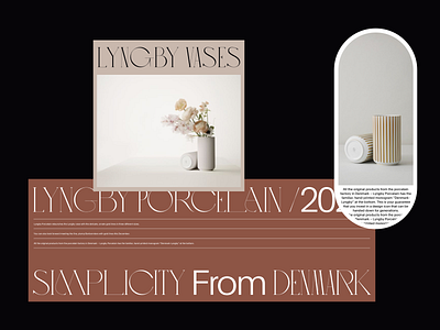 Lyngby Vases Visuals ceramics editorial design fashion flowers layout minimal minimalist modern photography porcelain serif typography vases visual art visual design whitespace