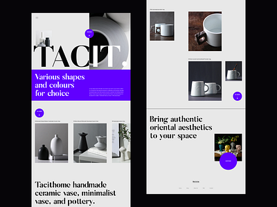 TACIT Ceramics branding ceramic ceramics editorial layout minimal minimalist modern mugs photography tacit typography web design webdesign website whitespace