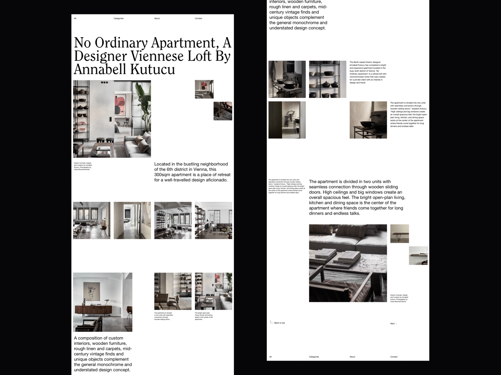 Interior Design Website/Four Column Grid