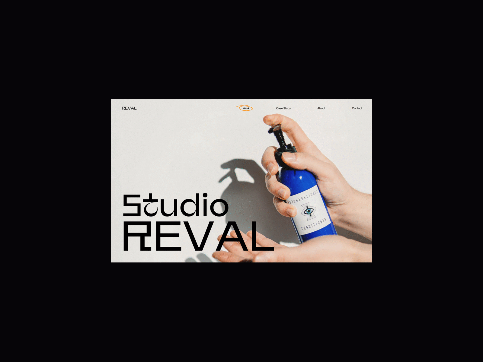 Studio Reval Header Concept editorial header layout minimal minimalist modern photography portfolio studio studio website typography web design website whitespace