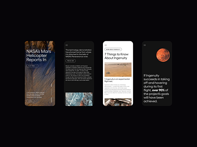 NASA News Mobile App article page layout mars minimal minimalist mobile mobile app mobile app design mobile design moon nasa news photography space typography whitespace