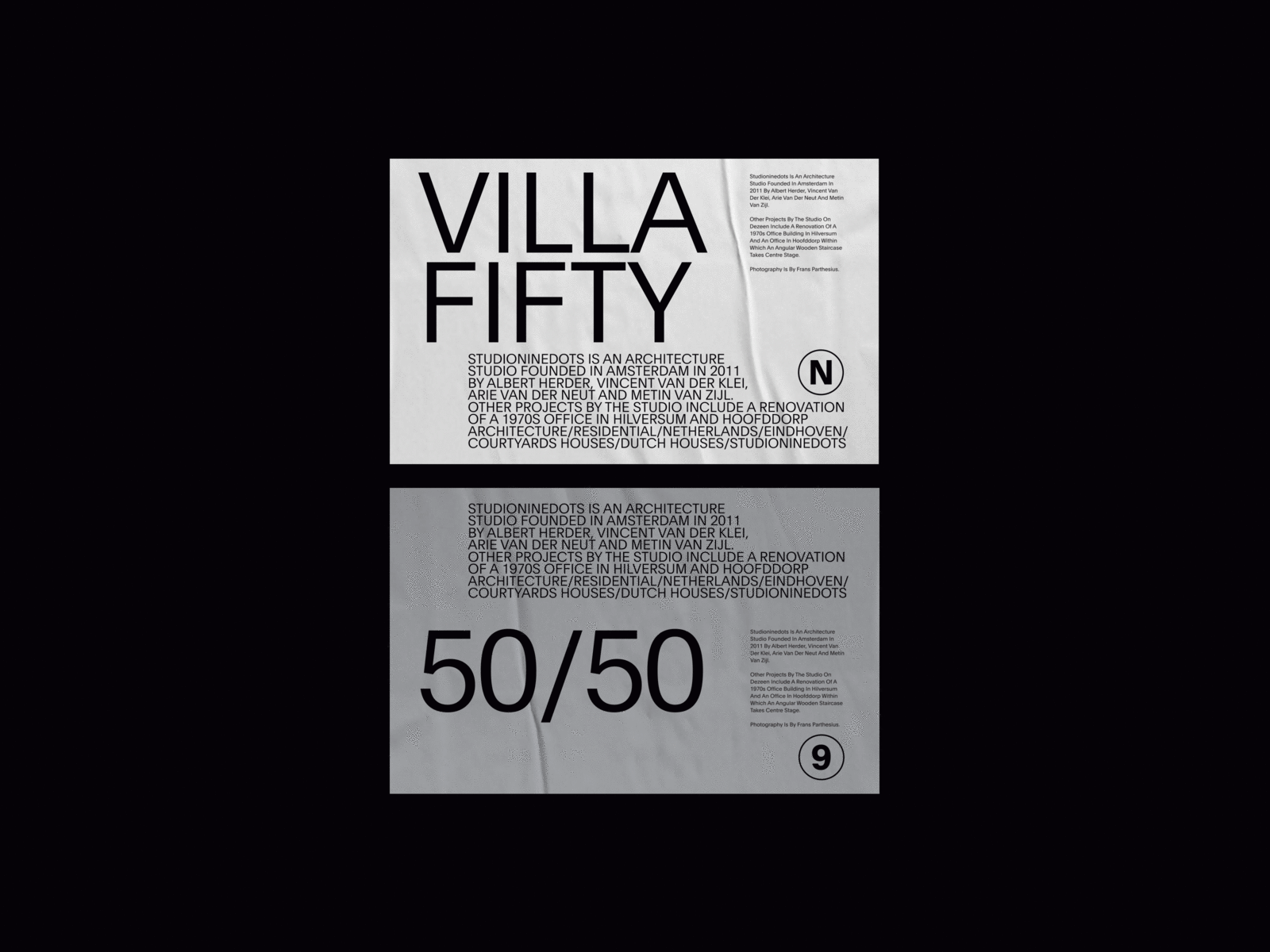 Villa 50/50 typography exploration