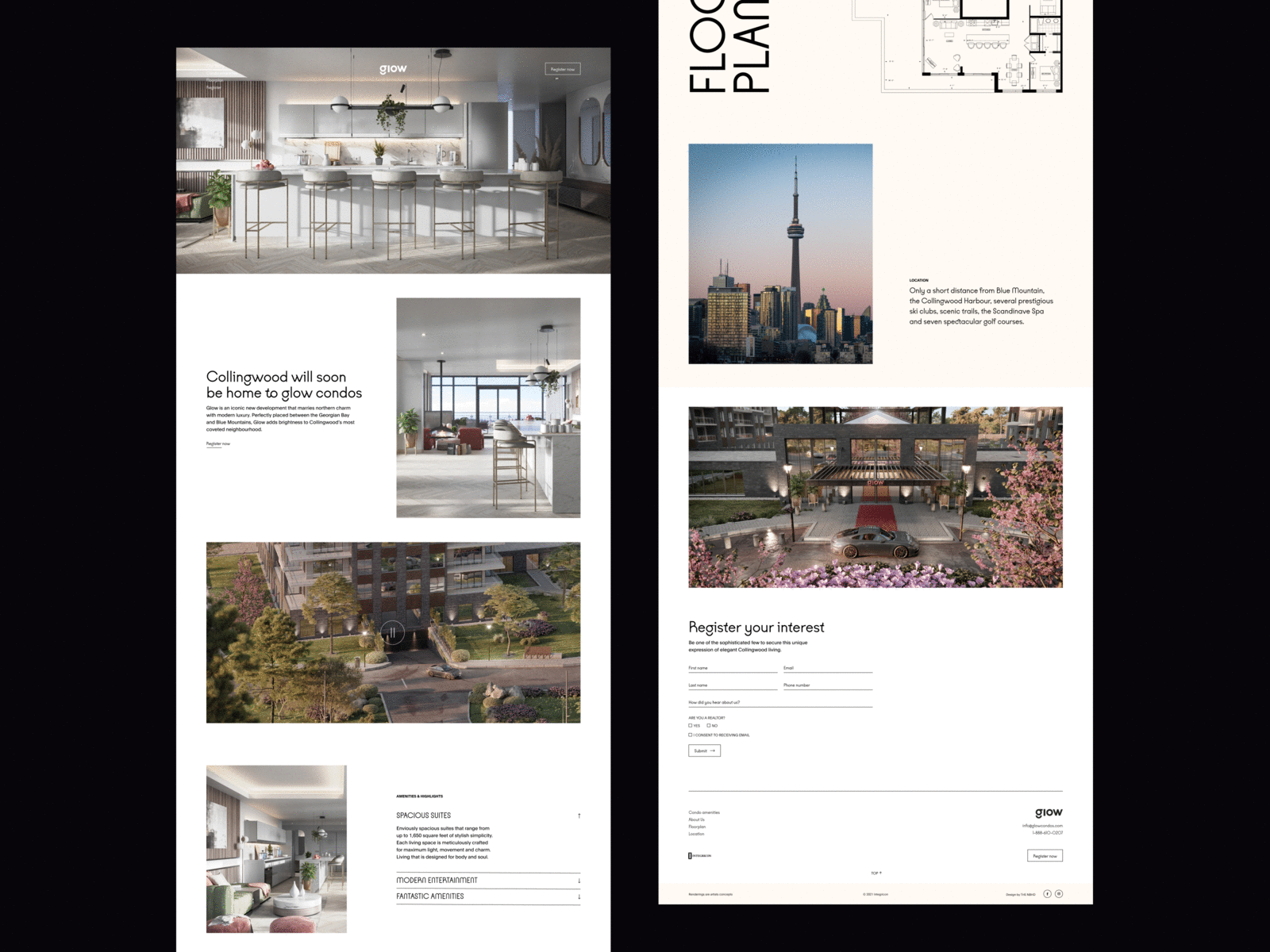 GLOW Condos Website architecture branding canada condo condos exterior interior investment landing page layout minimal minimalist modern photography registration typography ui web design whitespace