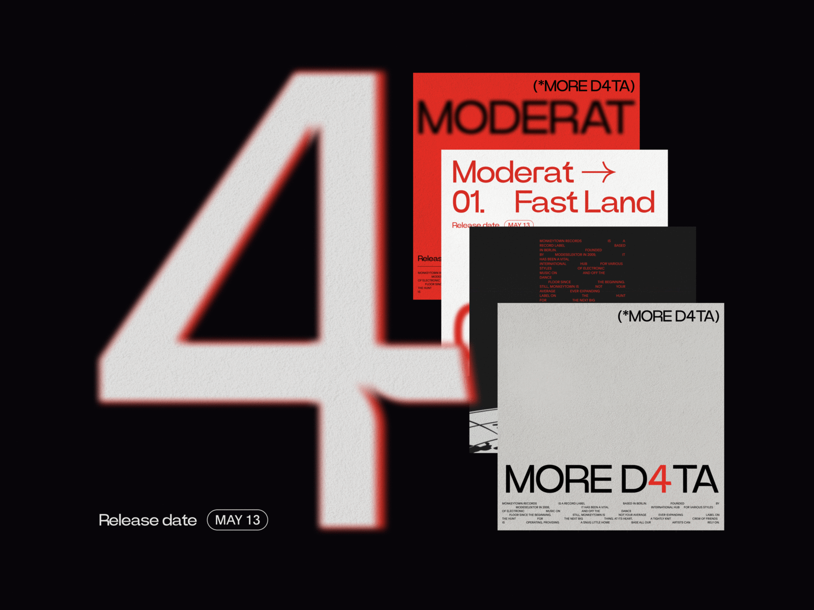Moderat - More D4TA Visual Design Exploration album design branding design gif layout minimal minimalist moderat modern music design photography typo typographic typography ui visual design web design whitespace