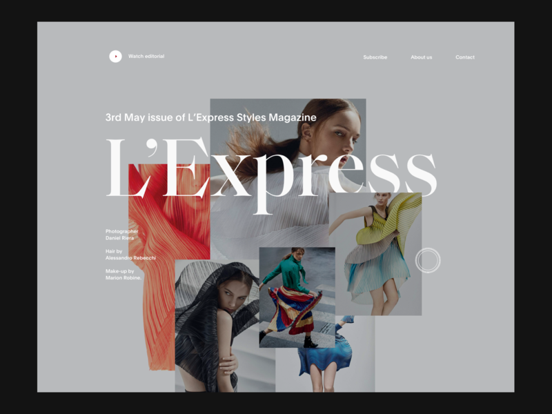 L'Express Online Magazine editorial editorial design fashion layout magazine minimal modern photography typography website whitespace