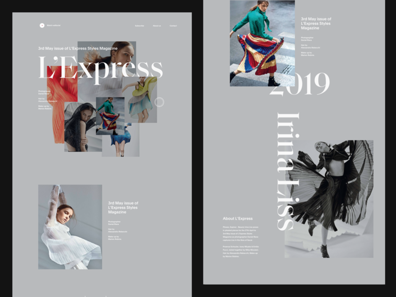 L'Express Online Magazine editorial editorial design fashion layout minimal modern photography typography web design whitespace