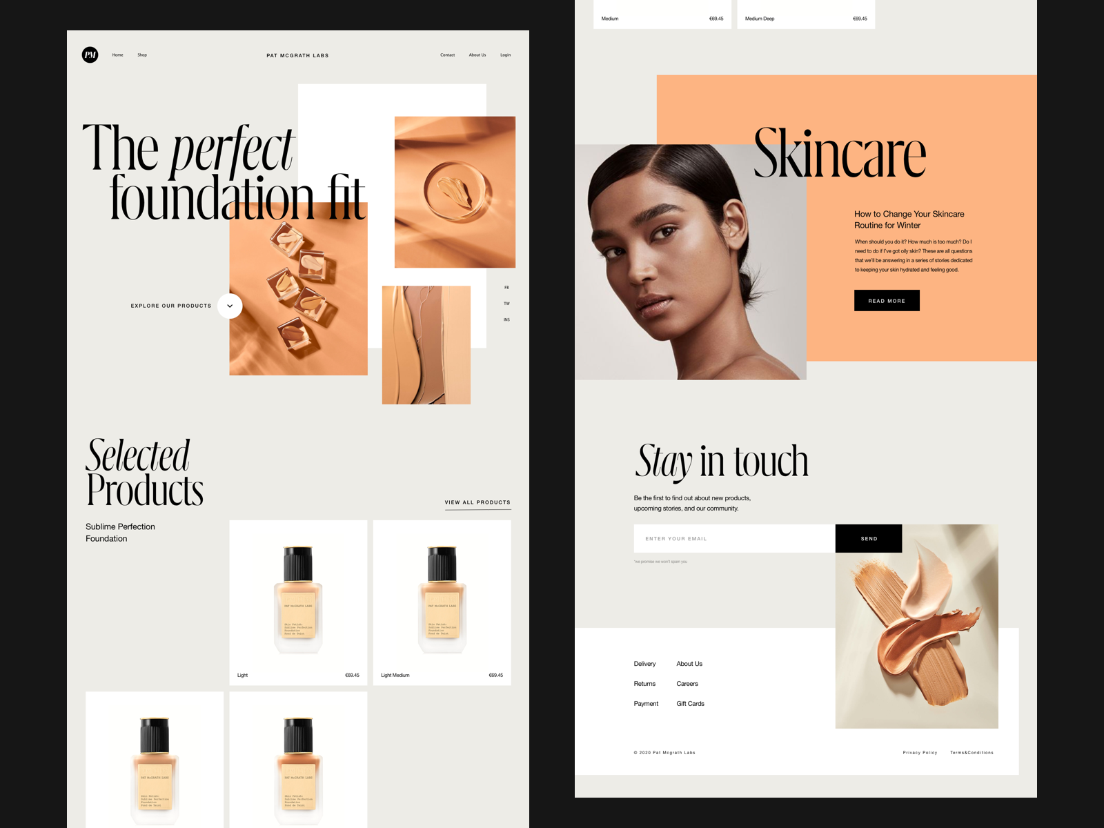 Foundation Cosmetics site by Andrea Jelić for Seahawk on Dribbble