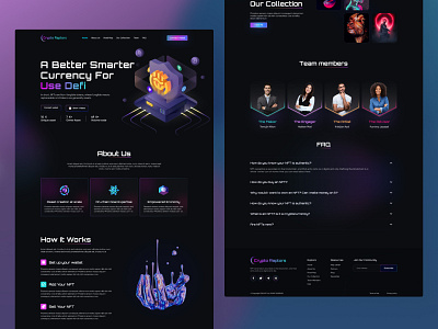 NFT Portfolio Landing Page UI Design creative templates crypto website interaction design landing page landing page design nft nft landing page prototype design ui design ui template ux design website ui