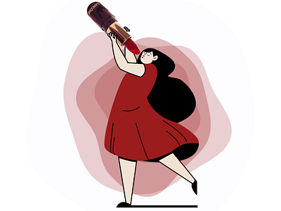 The red girl design figma girl illustration illustrator lips lipstick red vector