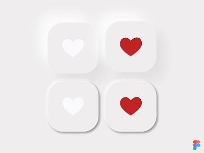 Neumorphic style buttons button button design button states buttons design figma heart illustration like like button likes neumorphic neumorphism ui design