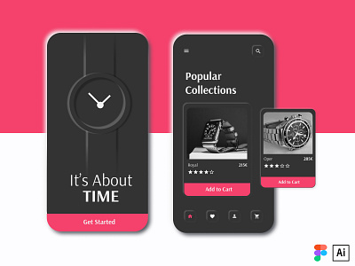 Neumorphic UI design for Watch Shopping App