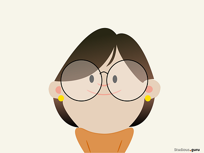 Studious girl avatar avatardesign design figma girl girl character girl illustration illustrator vector webdesign