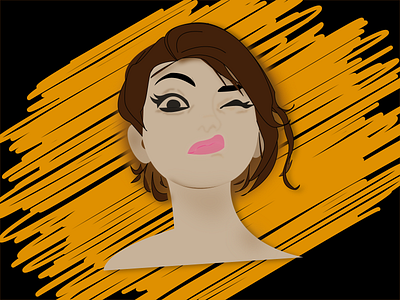 Girl next door avatar avatar icons avatardesign avatars design girl illustration illustrator vector wink