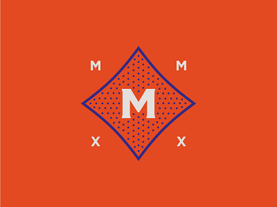 The Martingale 2020 apartment austin blue graphic icon lettermark living logo martingale mmxx orange retro secondary secondary mark stipple the vintage
