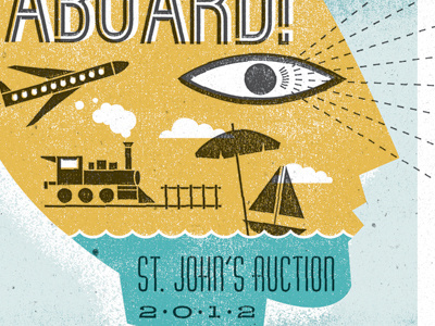 Banowetz Stjohns Poster 02 blue boat head plane poster train travel yellow