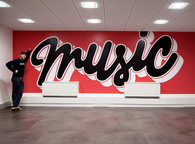 Music - MWM calligraphy design graphic graffiti lettering mural music wall